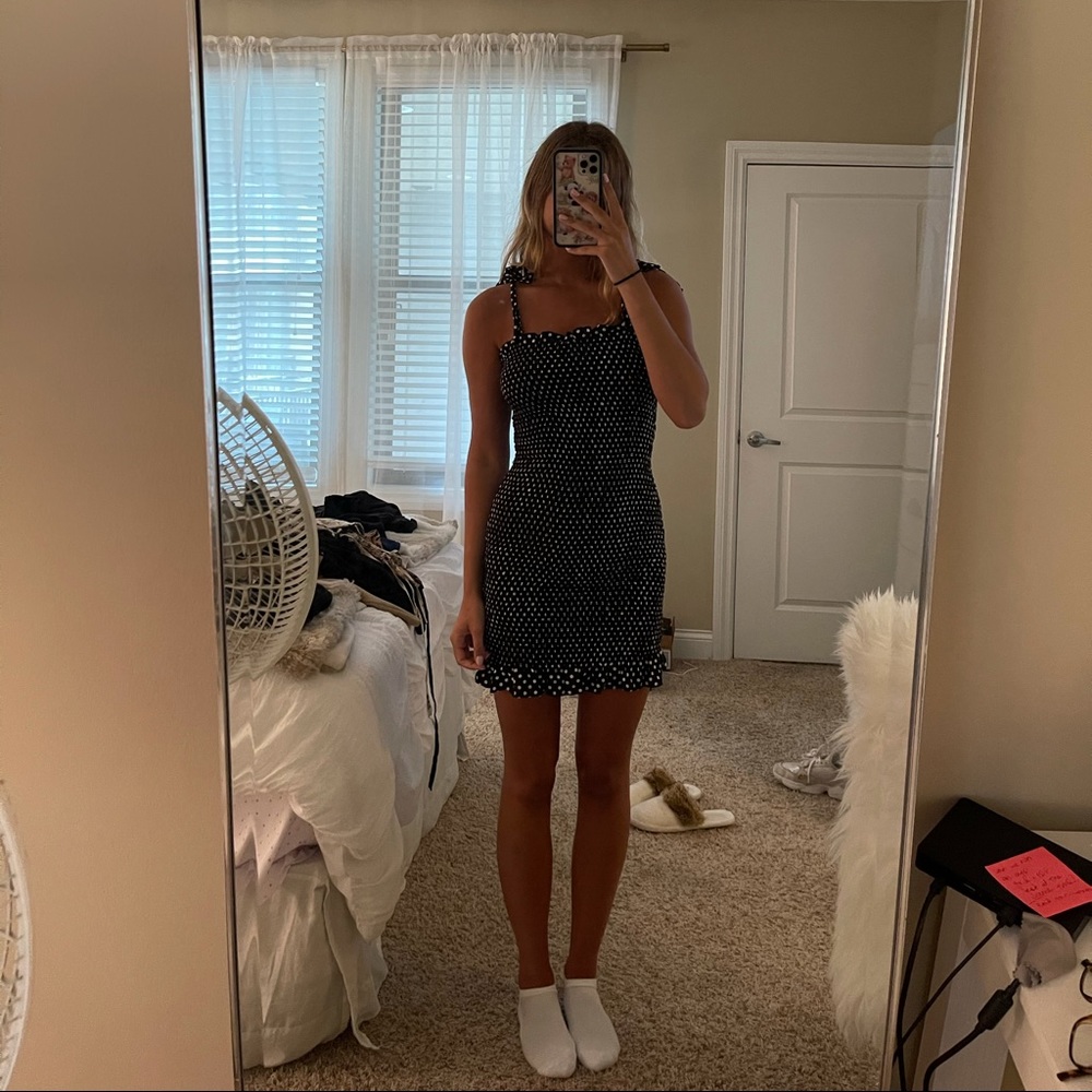 Free people smocked polka dot dress